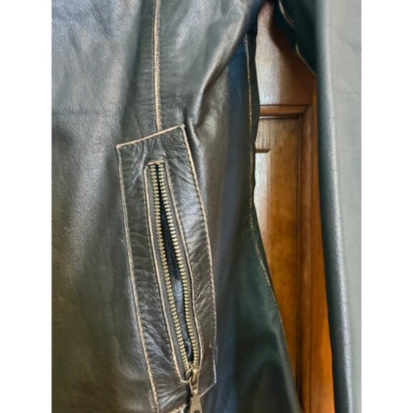 Cripple Creek Distressed Brown Leather Jacket Women’s Medium Qtr Horse Congress - Picture 3 of 12